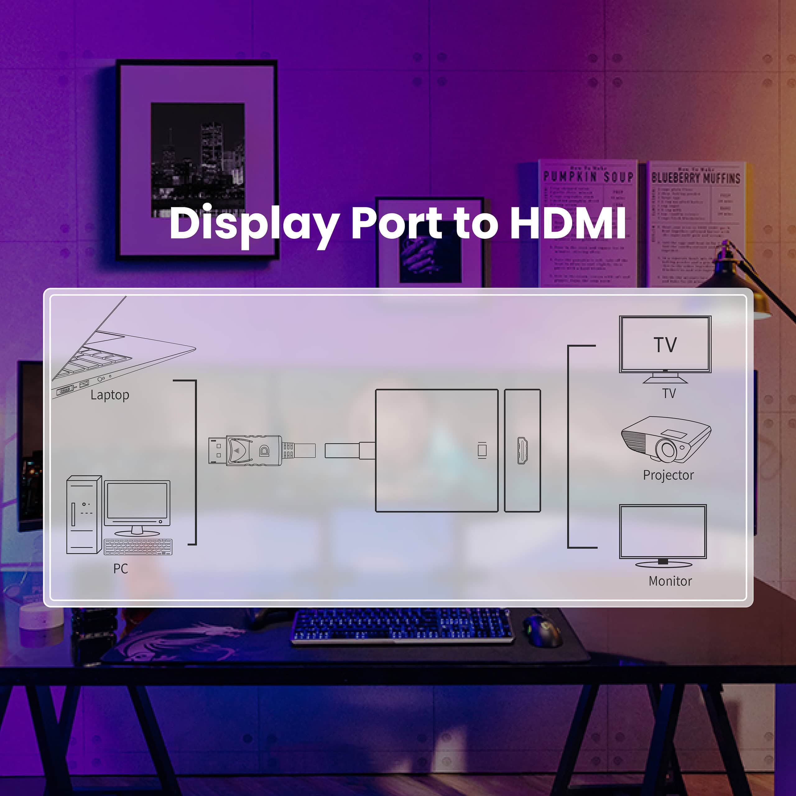 Techie DisplayPort to 4K HDMI Converter