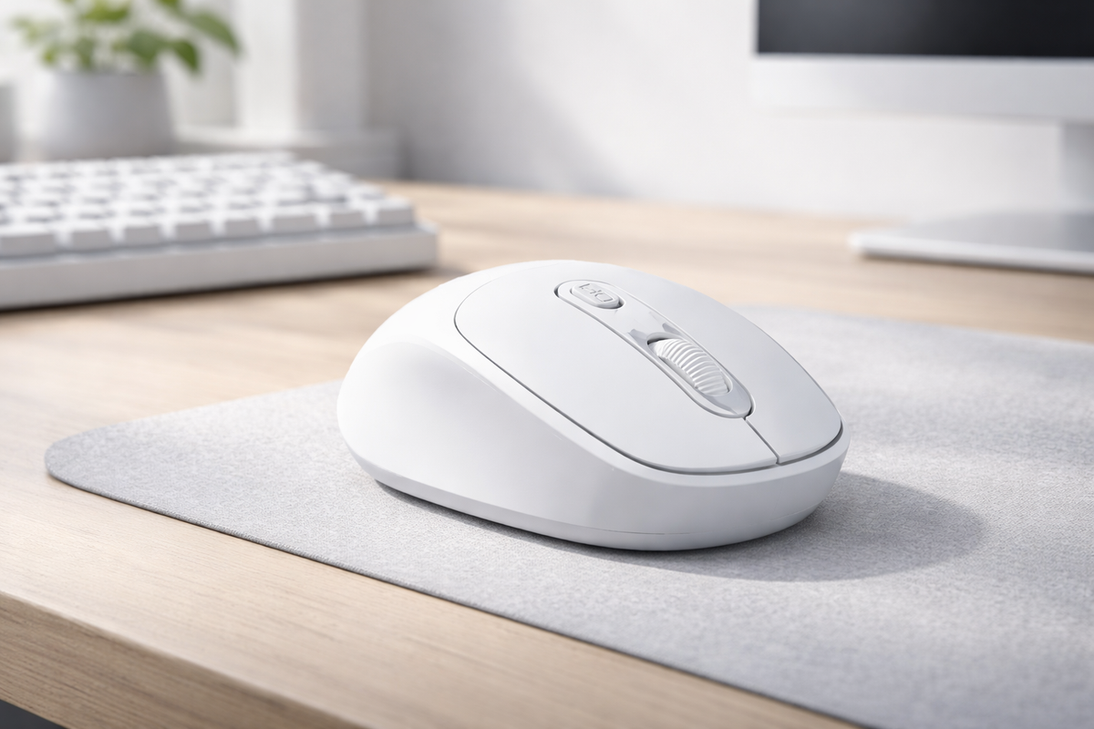 Techie Cloud White Wireless Mouse | 2.4GHz Nano USB | Adjustable DPI 1000–1600 | Ergonomic