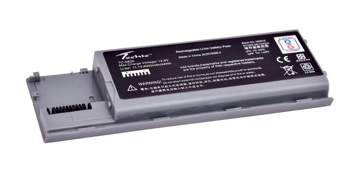 Techie Compatible Battery for Dell D620 - Latitude D620, D630, D631, Precision M2300 Laptops (4000mAh, 6-Cell)