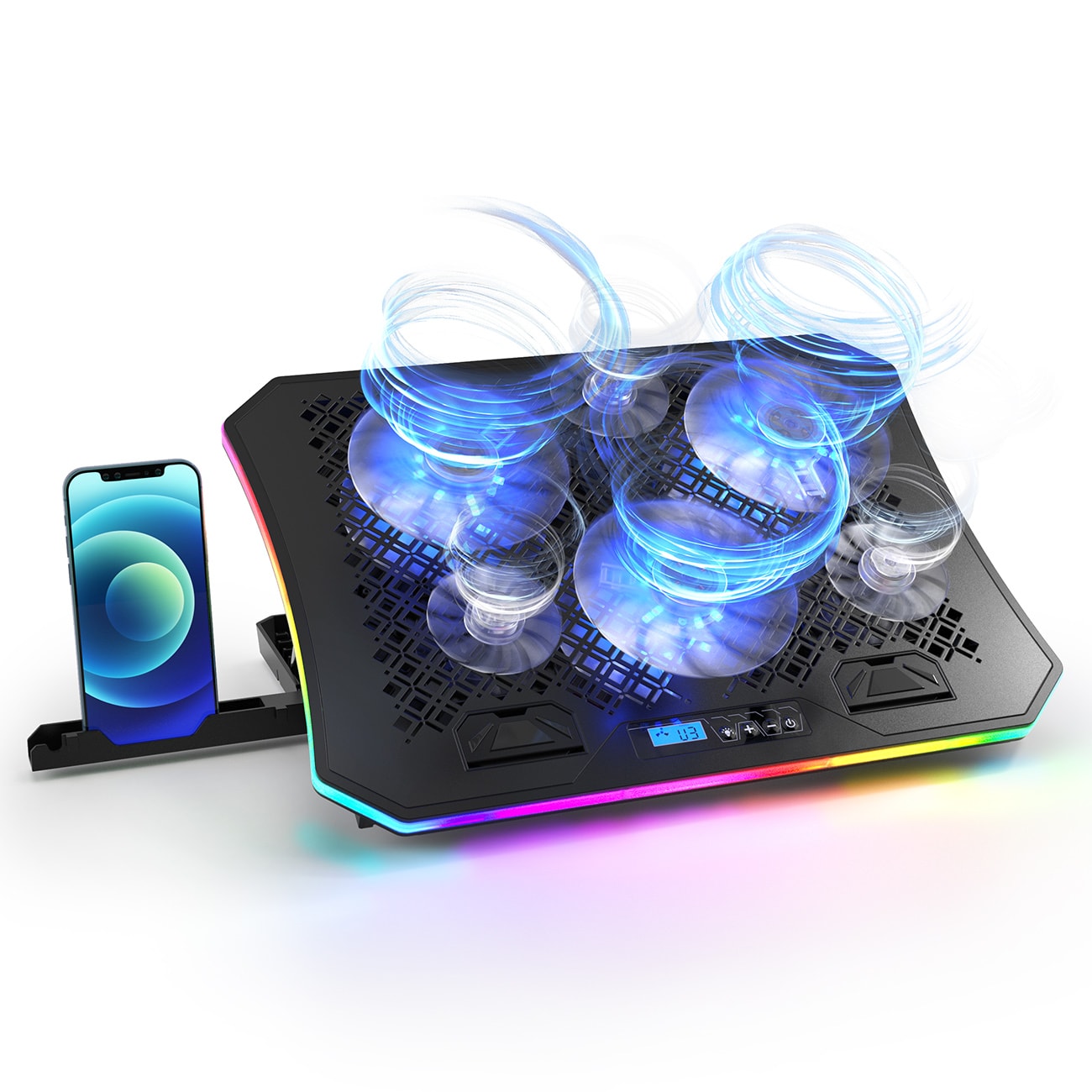Techie 6 fans Cool RGB Lighting Laptop Cooling pad