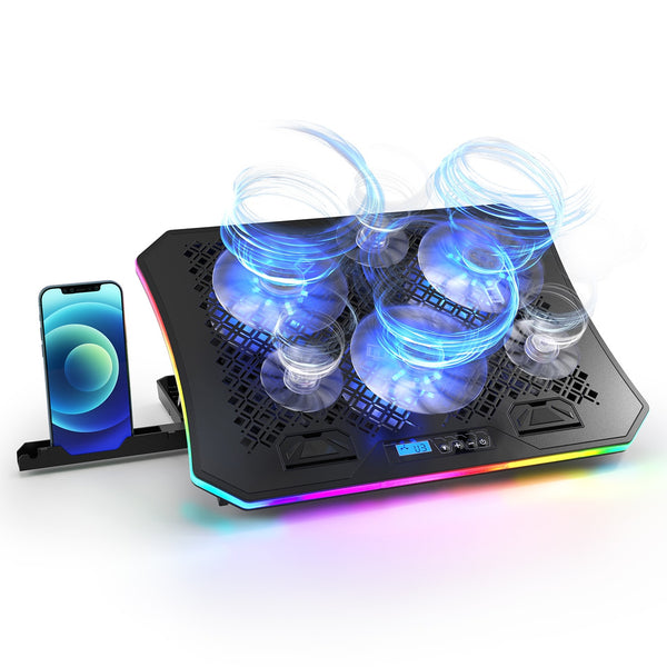 Techie 6 fans Cool RGB Lighting Laptop Cooling pad