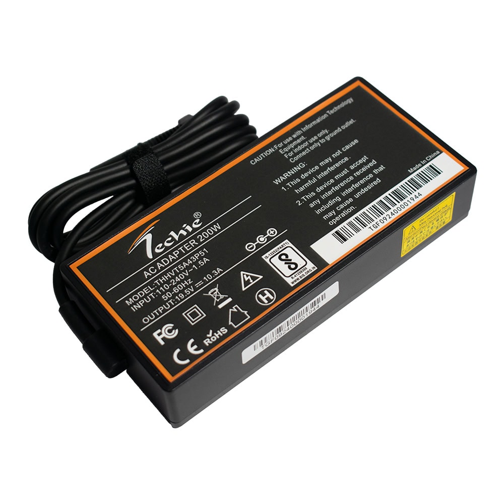 Techie 200W Laptop Charger for HP Envy 23, Envy 27, HDX 9000, ZBook 15 G1 Series (19.5V, 10.3A) 7.4*5.0MM Pin