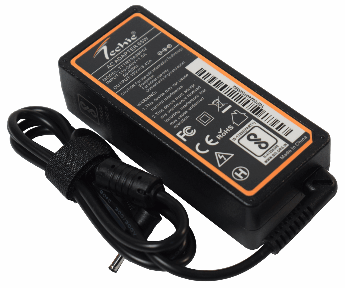 Techie Compatible Avita 65W Laptop Charger (19V, 3.42A) 3.5*1.35MM Pin