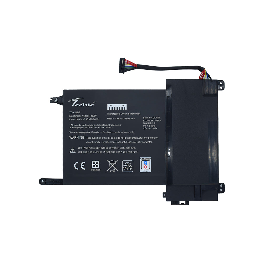 Techie Compatible Battery for Lenovo L14S4P22 – IdeaPad Y700-15ISK & Y700-17ISK Series Laptops (4750mAh, 4-Cell)