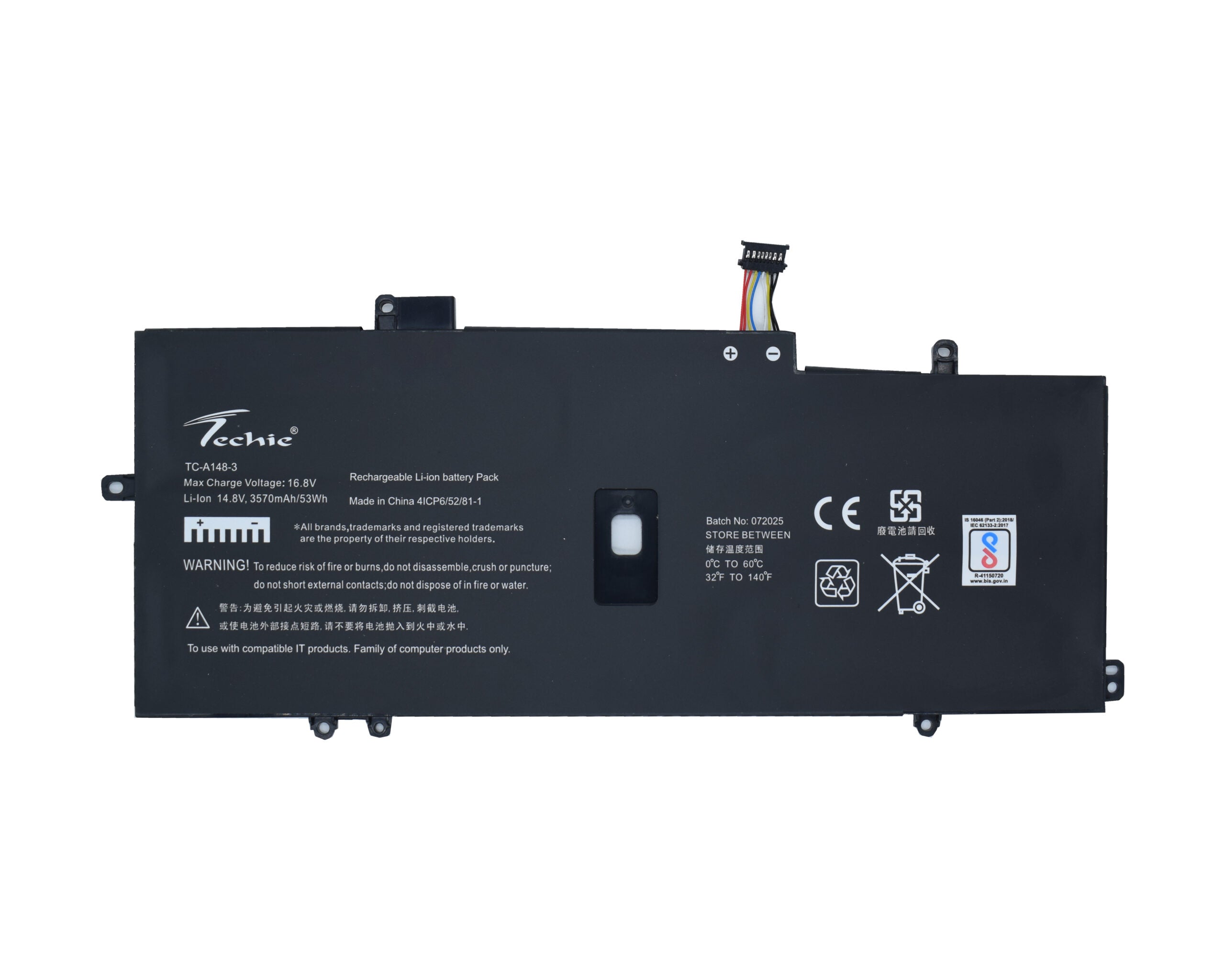 Techie Compatible Battery for Lenovo L18M4P72– ThinkPad X1 Carbon Gen 7/Gen 8 &amp; ThinkPad X1 Yoga Gen 5 Series Laptops (3570mAh, 4-Cell)