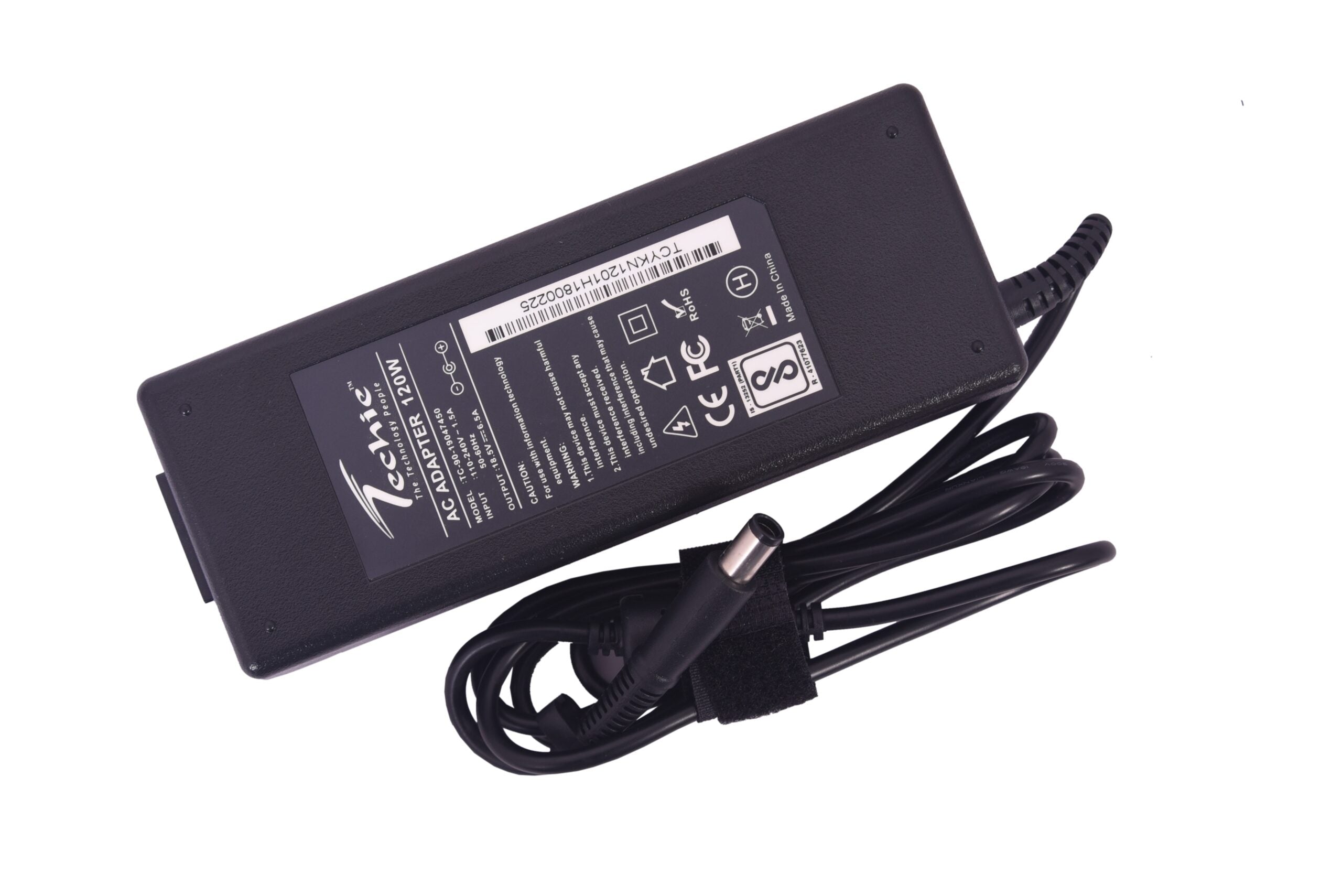 Techie Compatible HP 120W Laptop Charger for Compaq 6710b, 6910p, nc6400, EliteBook 2530p Series (18.5V, 6.5A)