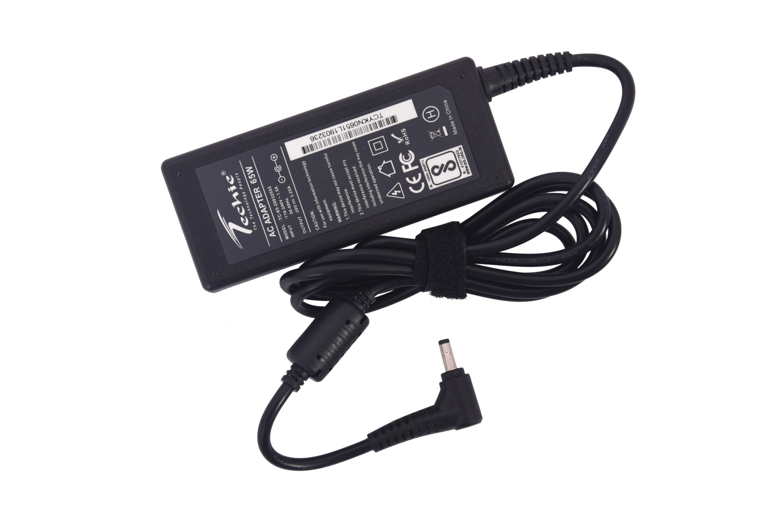 Techie Compatible Lenovo 65W Laptop Charger for IdeaPad 100-15IBD, 320-15ISK Series (20V, 3.25A)