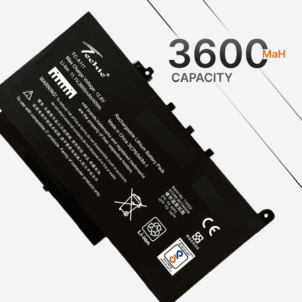 Techie Compatible Battery for Dell E7470 - Latitude 0579TY, 579TY ,F1KTM, PDNM2 Laptops (3600mAh, 3-Cell)