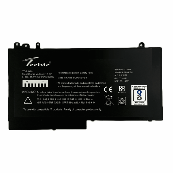 Techie Compatible Battery for Dell E5470 - Latitude E5570, E5270, E5470 Laptops (2900mAh, 3-Cell)