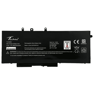 Techie Compatible Battery for Dell E5580 - Latitude 5490, 5491, 5580, 5480, 5280, 5290 Laptops (5800mAh, 4-Cell)