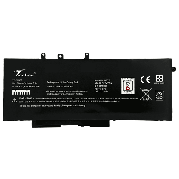 Techie Compatible Battery for Dell E5580 - Latitude 5490, 5491, 5580, 5480, 5280, 5290 Laptops (5800mAh, 4-Cell)