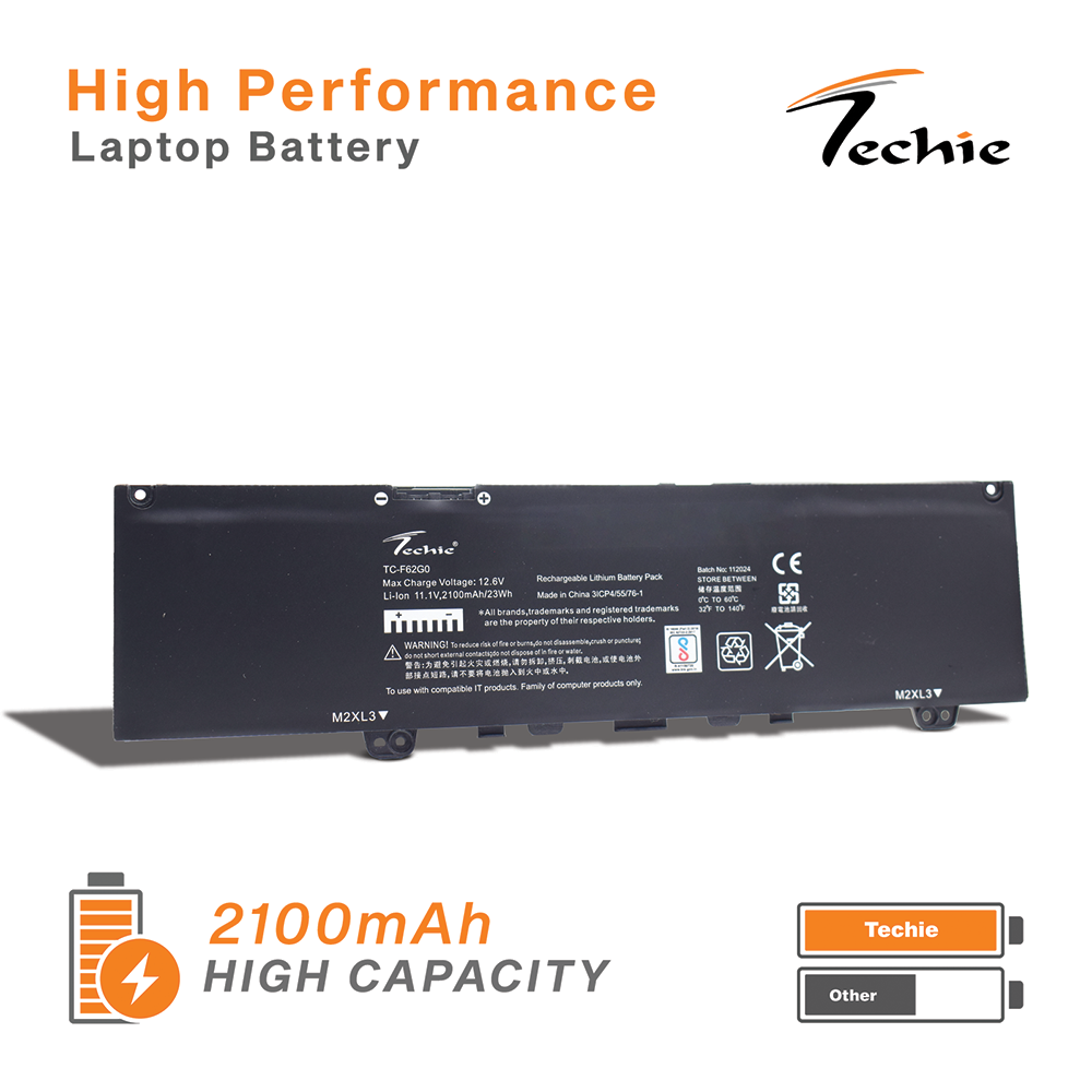Techie Compatible Battery for Dell F62G0 - Inspiron 7373, Vostro 5370 Laptops (2100mAh, 3-Cell)
