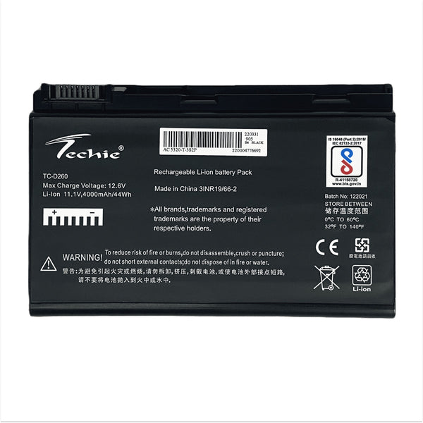 Techie Compatible Battery for Acer GRAPE32 - GRAPE34, Extensa 5210, 5220, 5620G, 5620Z Laptops (4000mAh, 6-Cell)