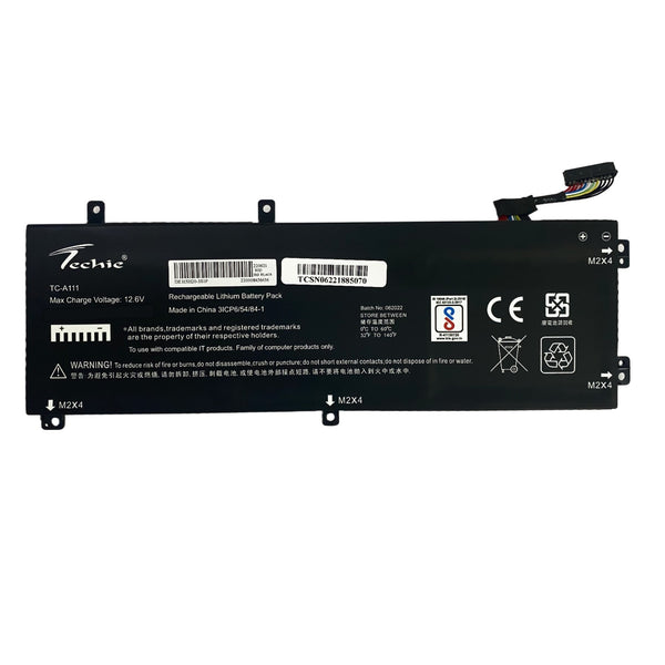 Techie Compatible Battery for Dell H5H20 - Precision 5510, XPS15 9560, 5D91C, P56F001 Laptops (4800mAh, 3-Cell)