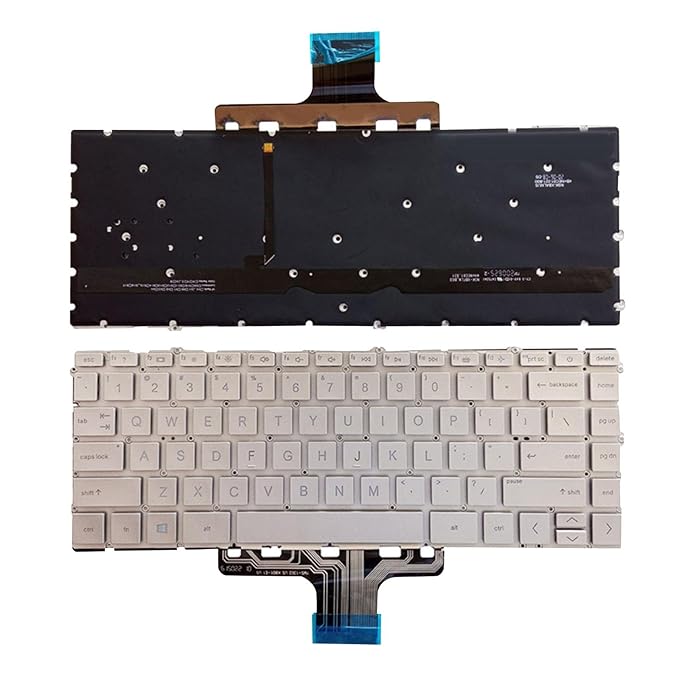 Techie Laptop Keyboard for HP Pavilion X360 14-DV, 14-DW, 14M-DW, TPN-Q244 Silver With Backlight