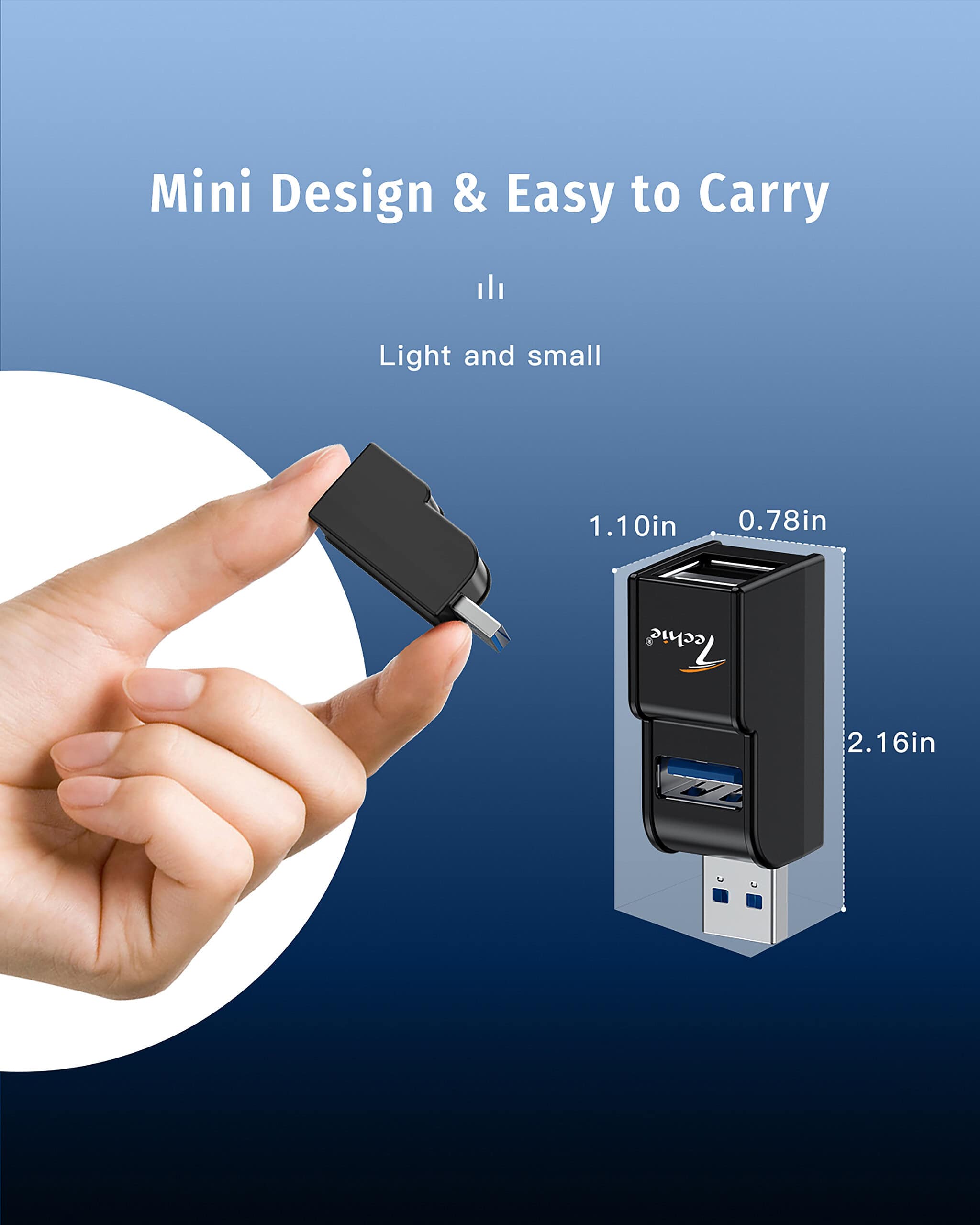 Expand Your Connectivity with Techie 3-in-1 USB Hub – USB 3.0 & 2 x USB 2.0 Ports for Laptop, PC, Mac