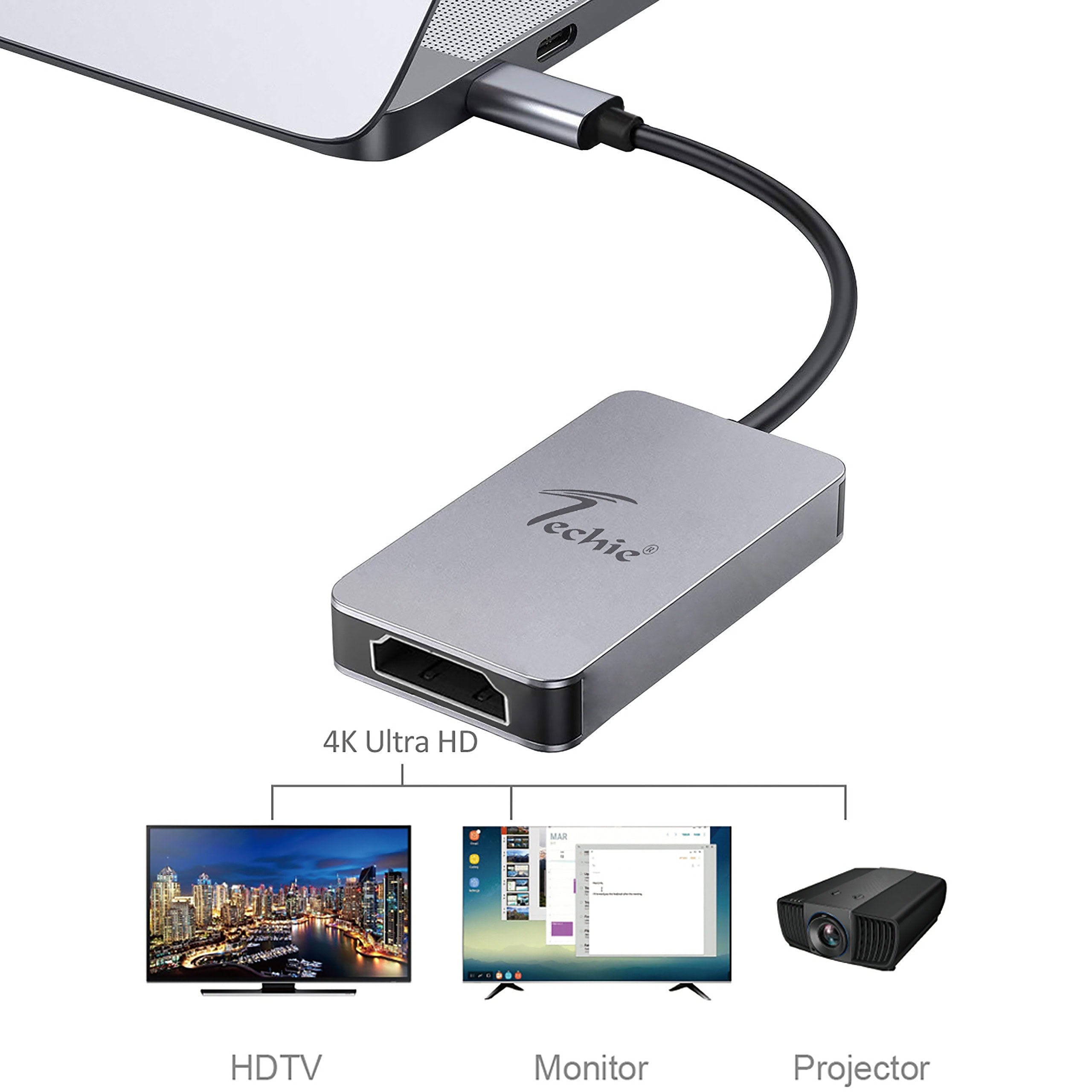 Techie USB-C to HDMI 4K Converter