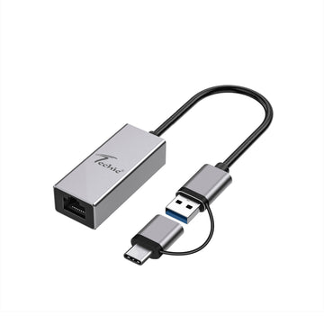 Techie USB/Type-C to RJ45 Gigabit Ethernet Converter