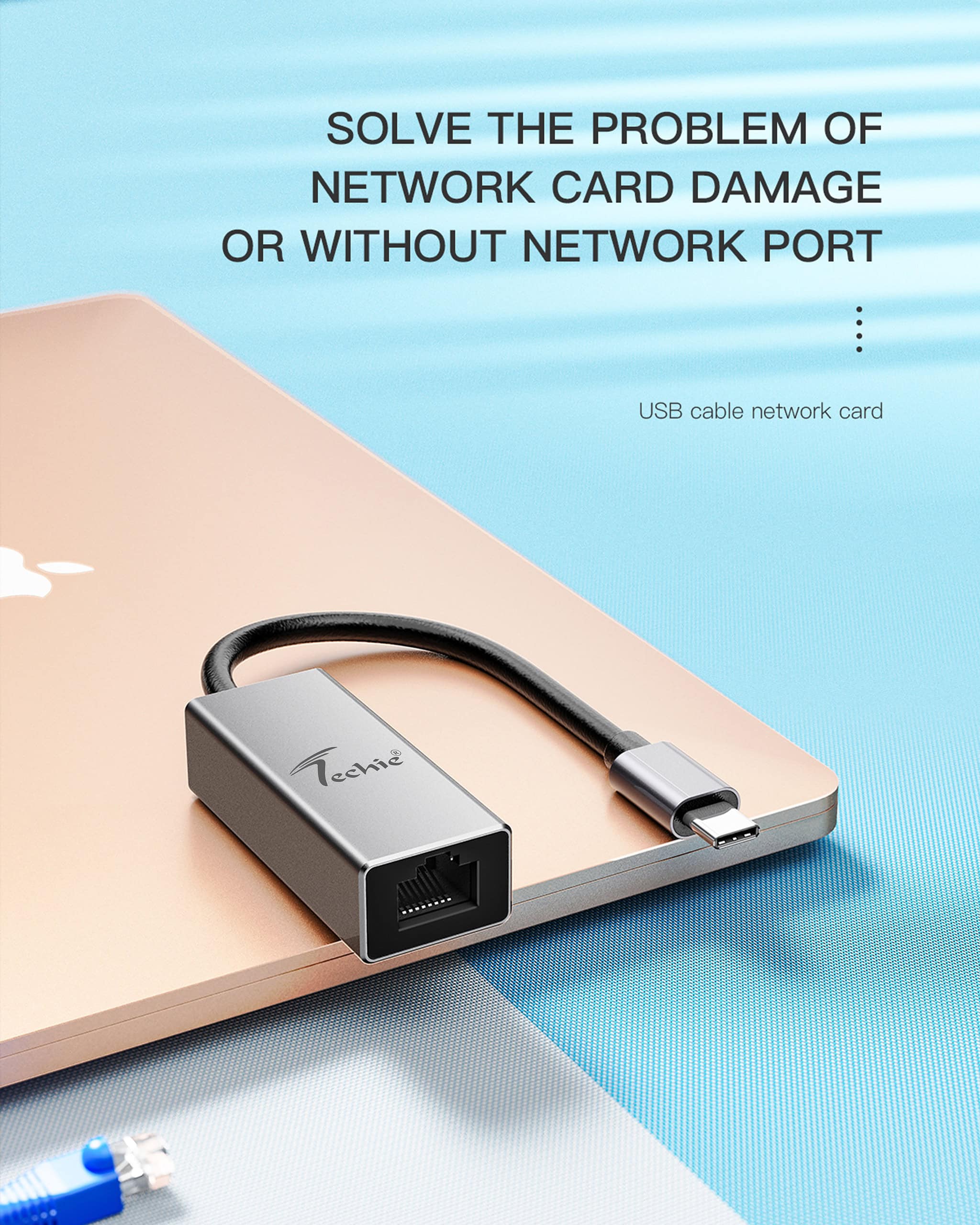 Techie USB/Type-C to RJ45 Gigabit Ethernet Converter