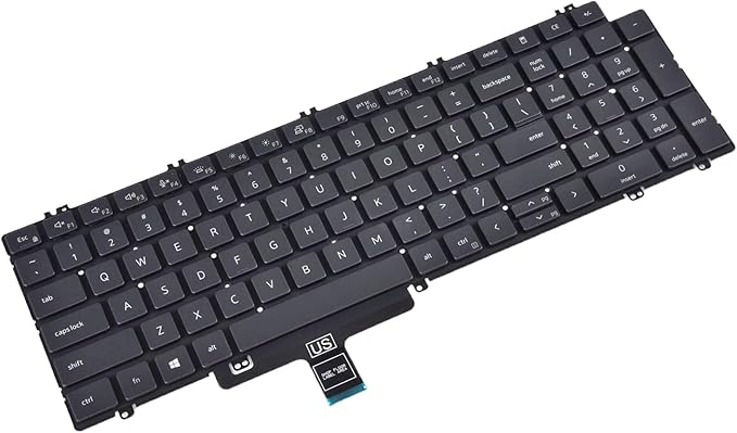 Techie Laptop Keyboard for Dell Latitude 5520, 5530, 5540, Precision 3560, 3570, 3561, 3571, 3581, 7670 with Backlight