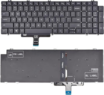 Techie Laptop Keyboard for Dell Latitude 5520, 5530, 5540, Precision 3560, 3570, 3561, 3571, 3581, 7670 with Backlight