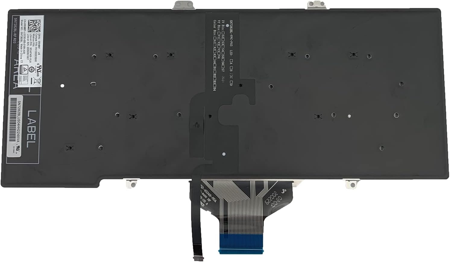 Techie Laptop Keyboard for Dell Latitude 7400, E7400, L3400, 5400 Series with Backlight