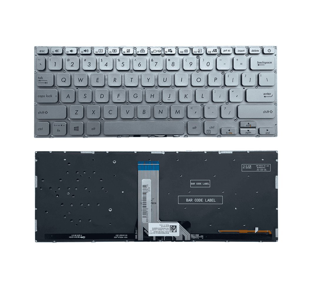 Techie Laptop Keyboard For Asus VivoBook X409, X412 Series Silver