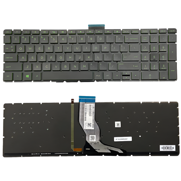 Techie Laptop Keyboard for HP 15-AK, 15-AR, 17T-U, 17-AB,15-BC, and 17-G Series with Green Backlight