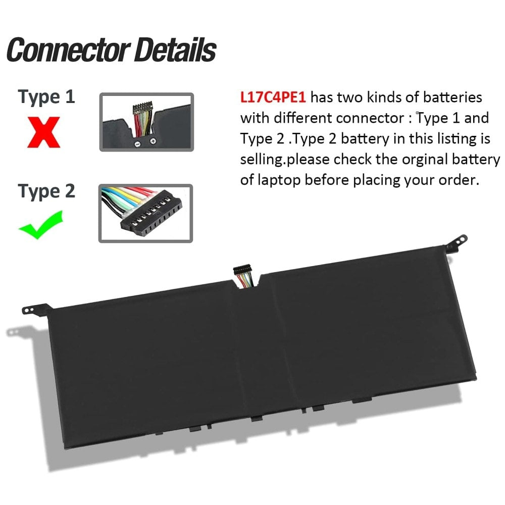 Techie Battery for Lenovo L17C4PE1 - Lenovo YOGA S730-13IWL-81J00029GE, GGE, WGE, QGE Laptops (2600mAh, 4-Cell)