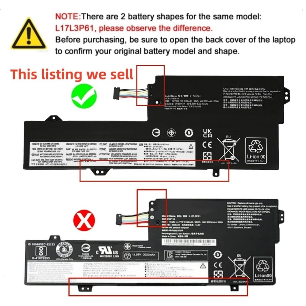 Techie Compatible Battery for Lenovo L17L3P61 - IdeaPad 320 Laptop (2000mAh, 3-Cell)