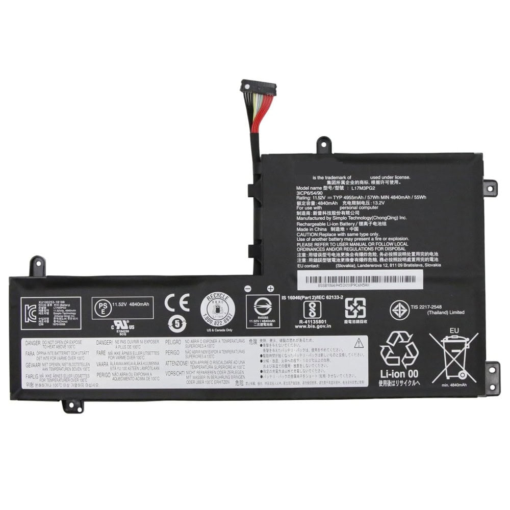 Techie Battery for Lenovo L17M3PG2 - Lenovo Legion Y7000, Y740-15IRHG Series Laptops (Long Cable, 4800mAh, 3-Cell)