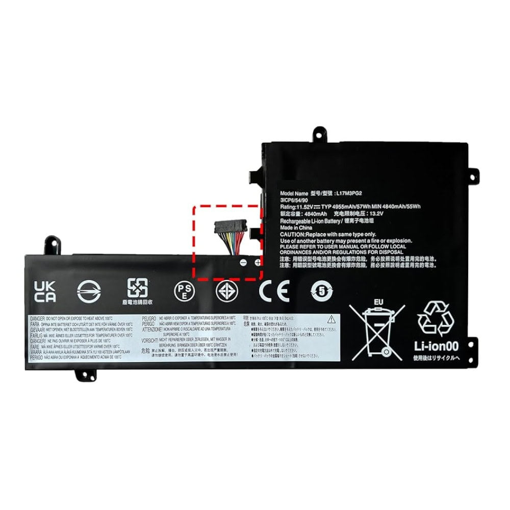 Techie Battery for Lenovo L17M3PG2 - Lenovo Legion Y7000, Y740-15IRHG Series Laptops (Short Cable, 4800mAh, 3-Cell)