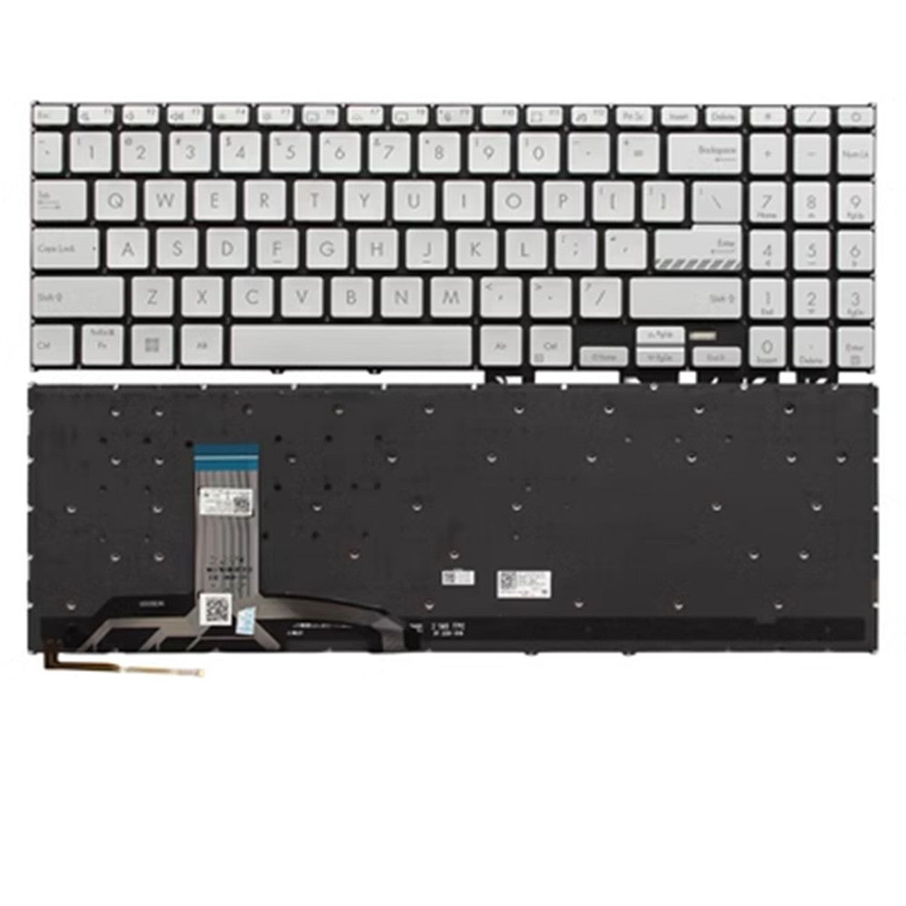Techie Laptop Keyboard for ASUS VivoBook 15 X1502VA, X1502ZA, A1502, D1502, F1502ZA, F1502VA With Backlight Silver