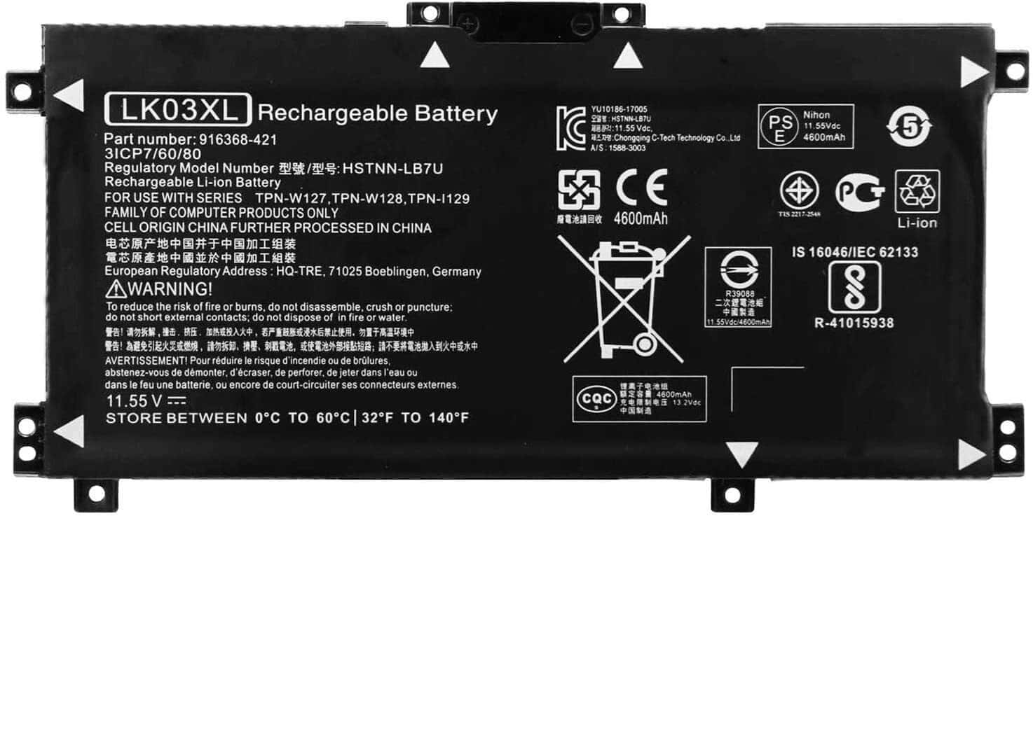 Techie Compatible Battery for HP LK03 - LK03XL, HSTNN-UB7I Laptops (3500mAh, 3-Cell)