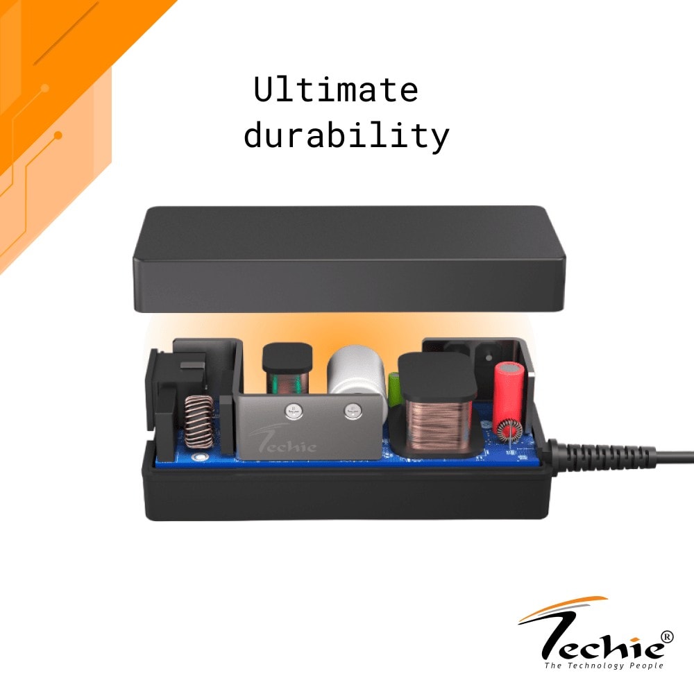Techie Compatible Dell 130W Laptop Charger for Inspiron 15R, 17R, Latitude E6400 Series (19.5V, 6.7A)