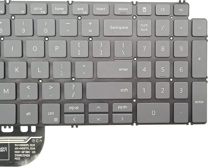 Techie Laptop Keyboard for Inspiron 15 3501, 3502, 5591, 5593, 5594, 5598, Inspiron 7500, & 7501 Series with Backlight
