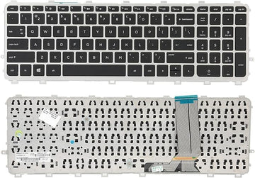 Techie Laptop Keyboard for HP Envy 15-J, 17-J TouchSmart 15-J, 17-J &amp; m7-j Series with Silver Frame