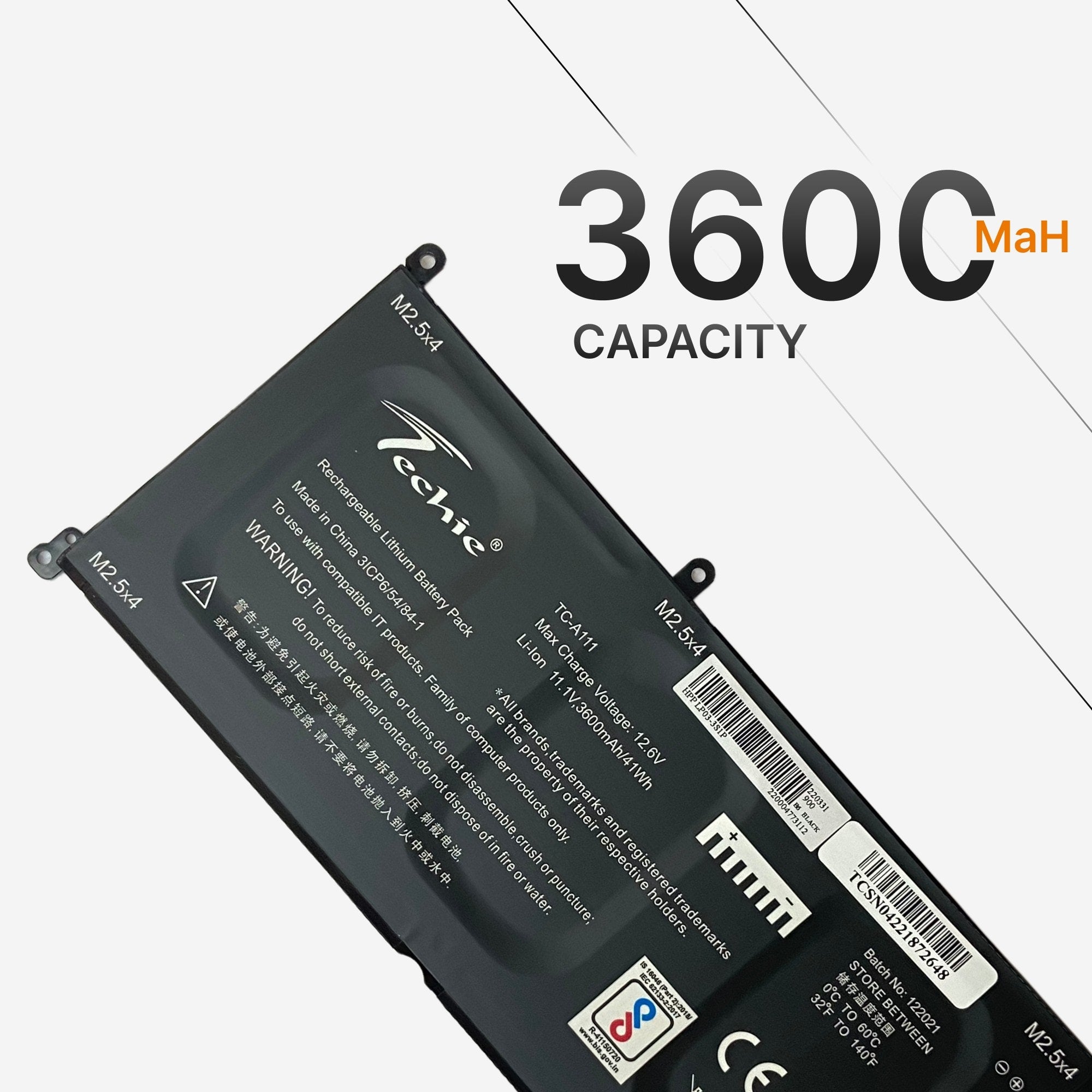 Techie Compatible Battery for HP LP03XL - HSTNN-DB6X, HSTNN-DB7C Laptop (3600mAh, 3-Cell)