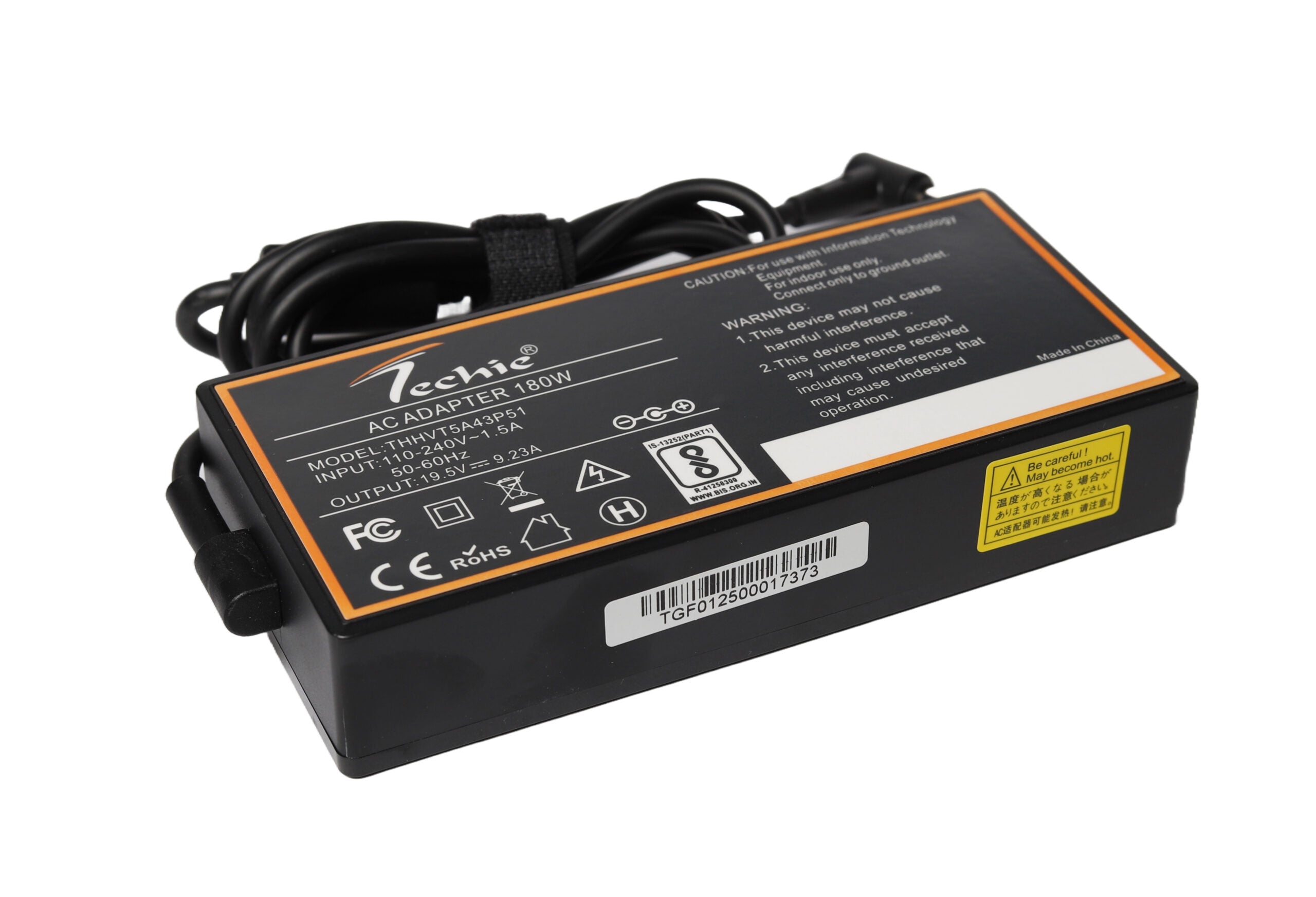 Techie 180W Laptop Charger for Asus FX705DD, FX706L, StudioBook Pro 17, ROG Strix G531GD, G731, Zephyrus G14, G15, TUF FX505G Series (19.5V, 9.23A) 6.0*3.7MM Pin