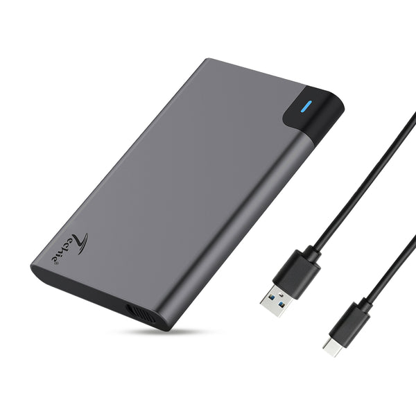 Techie 2.5" SATA HDD/SSD Aluminium Enclosure – USB 3.0 / USB-C, 5 Gbps, Tool-Free