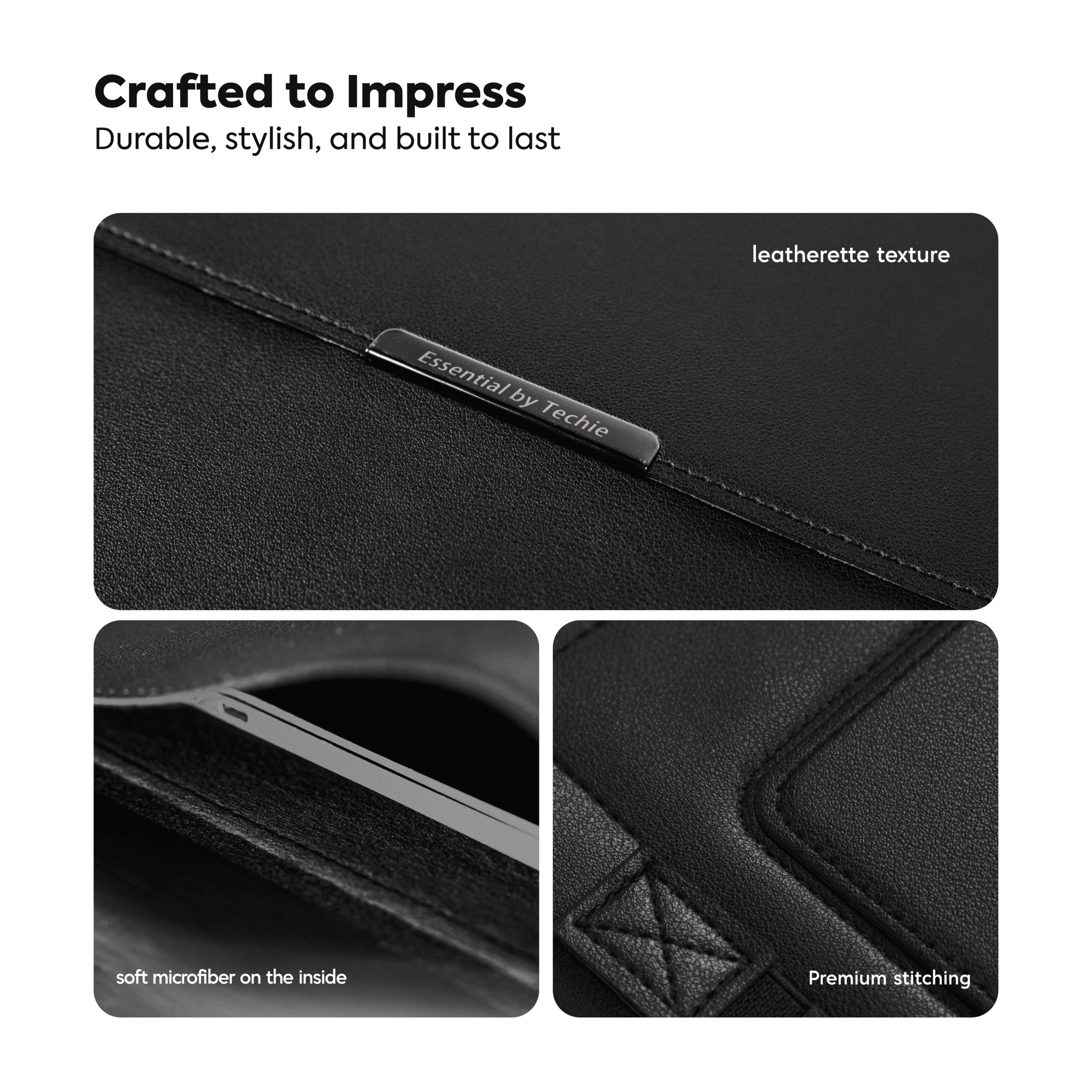 Techie 3-in-1 Multifunctional Laptop Sleeve with Stand & Mouse Pad - 15/16"