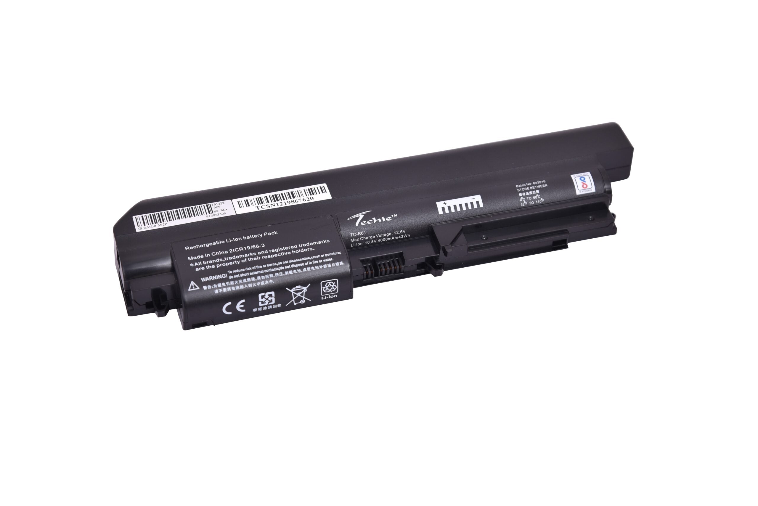 Techie Compatible Battery for IBM R61 - ThinkPad R61i Series (14.1”widescreen), ThinkPad T61 1959 Laptops (4000mAh, 6-Cell)