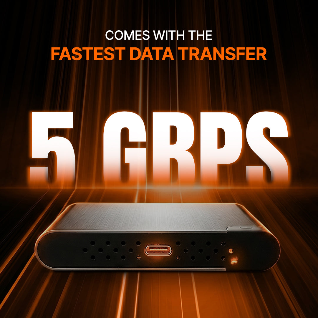 Techie 2.5" SATA HDD/SSD Aluminium Enclosure – USB 3.0 / USB-C, 5 Gbps, Tool-Free