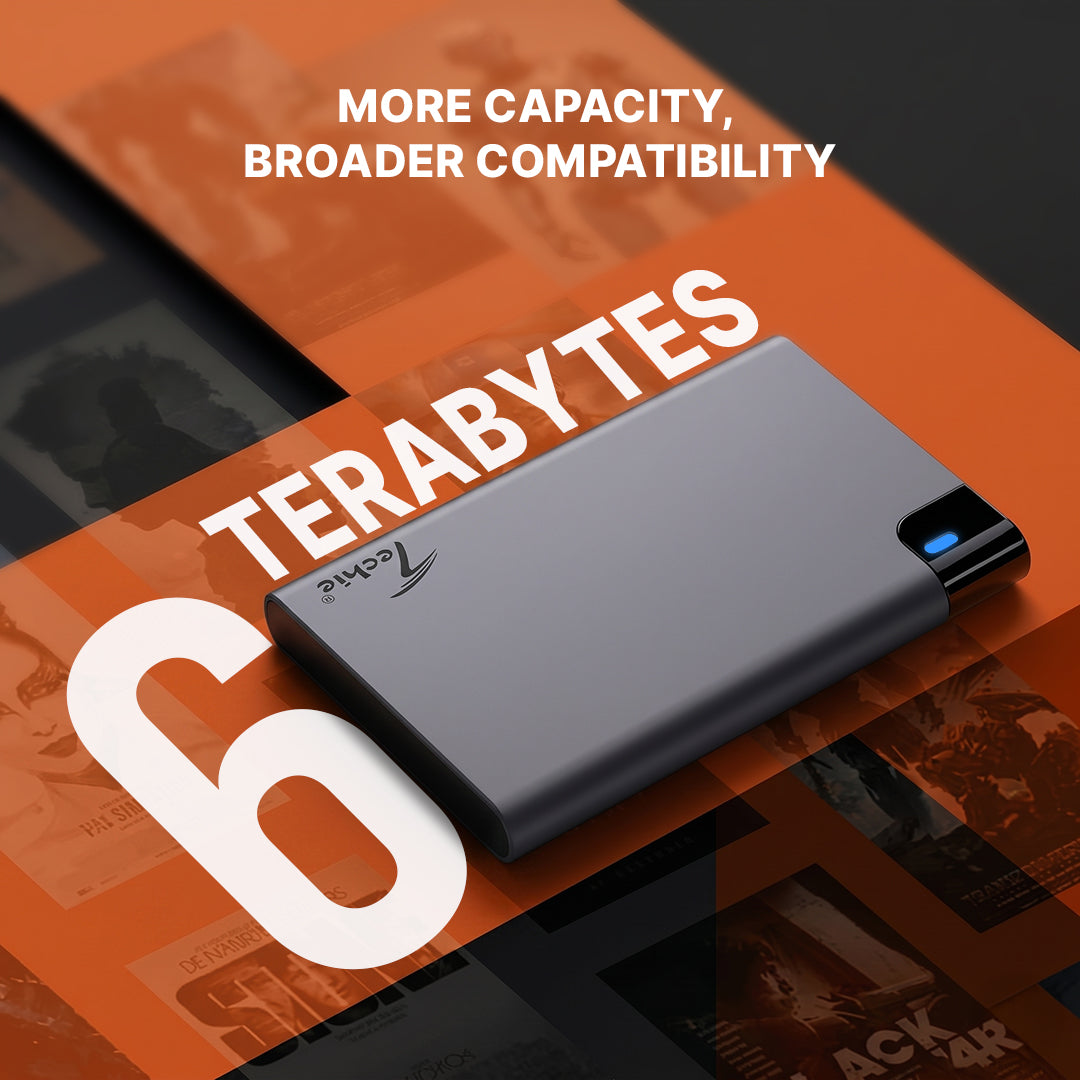 Techie 2.5" SATA HDD/SSD Aluminium Enclosure – USB 3.0 / USB-C, 5 Gbps, Tool-Free
