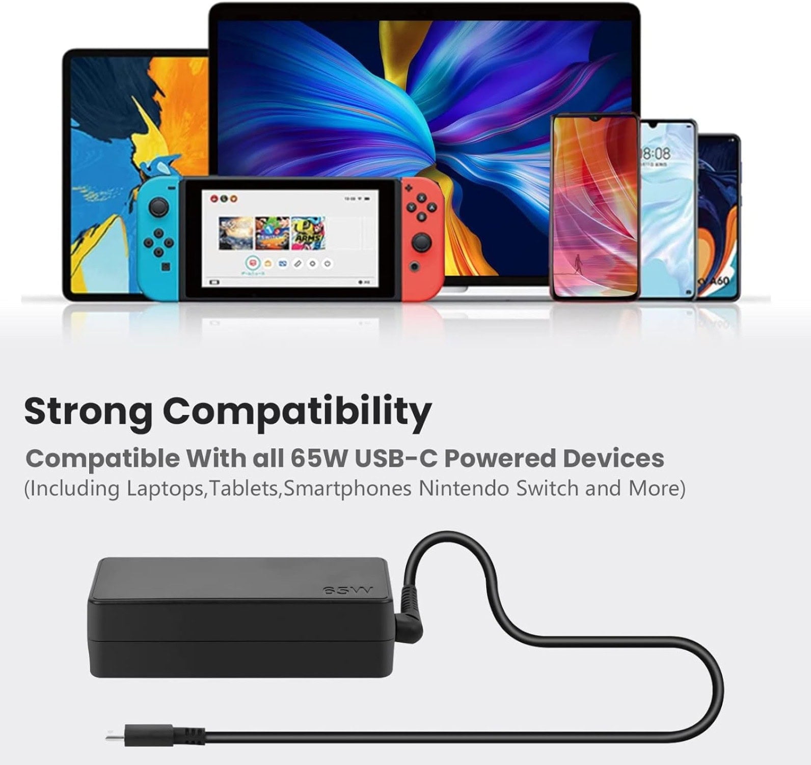 Techie 65W Type-C Universal Laptop Charger.
