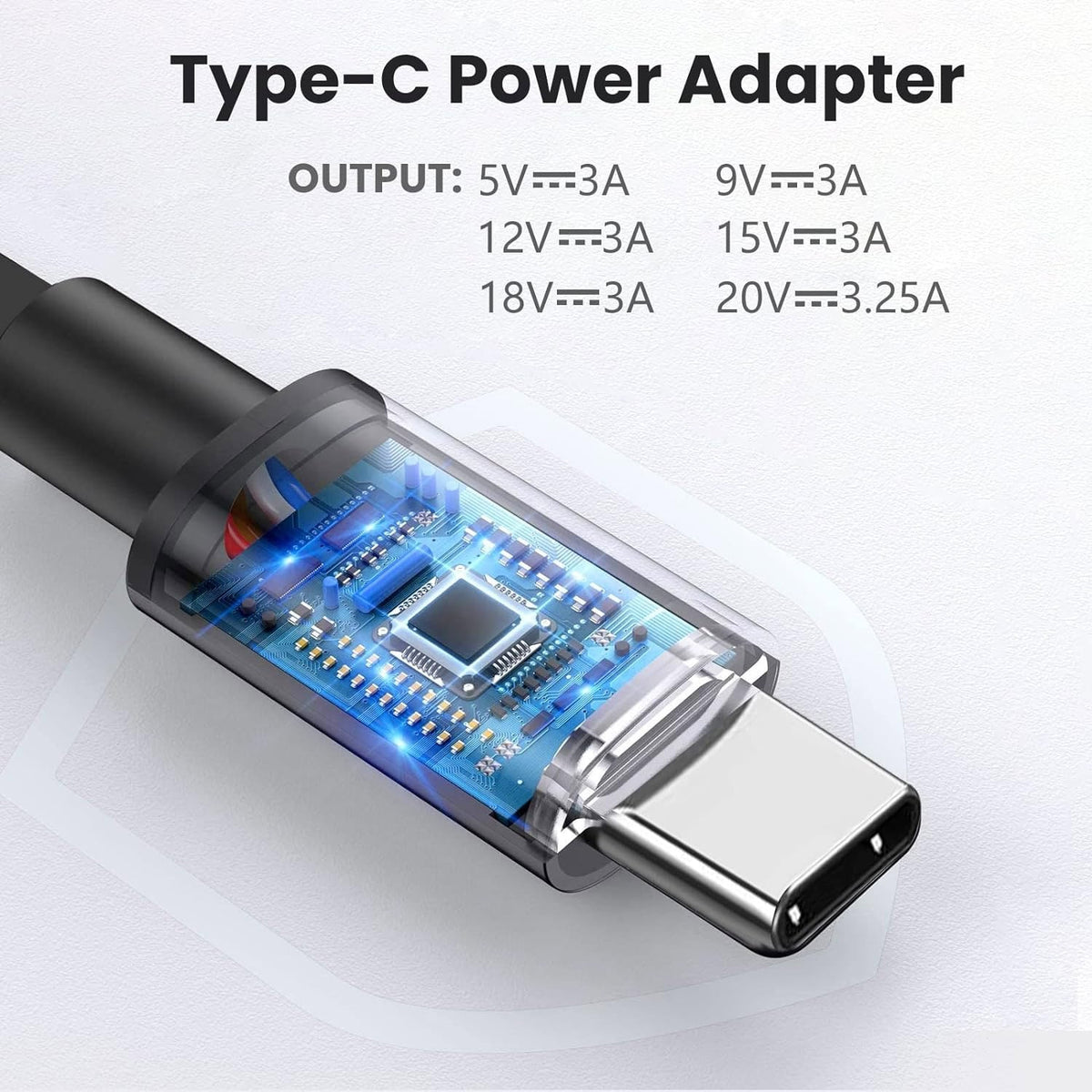 Techie 65W Type-C Laptop Charger for Dell Latitude 12 5290, 13 5310, 14 5440, 5450,  XPS 13 7390, 13 9370 Series