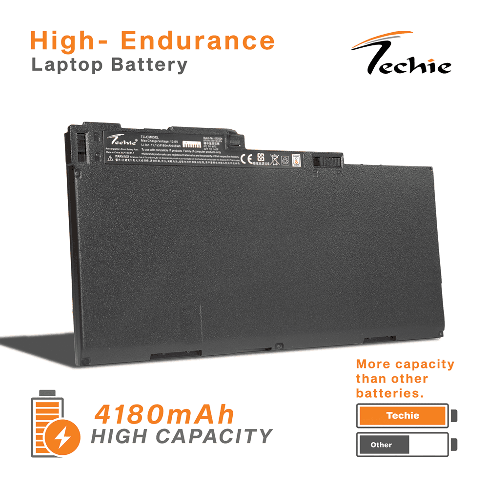 Techie Compatible Battery for HP CM03 CM03XL CO06 CO06XL - HP EliteBook 740 G1/G2, 840 G1/G2, 845 G1/G2 Series Laptops (4300mAh, 3-Cell)