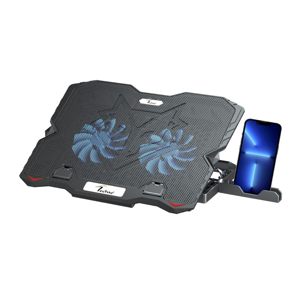 Techie 2 Fan Laptop Cooling Pad With Mobile Stand