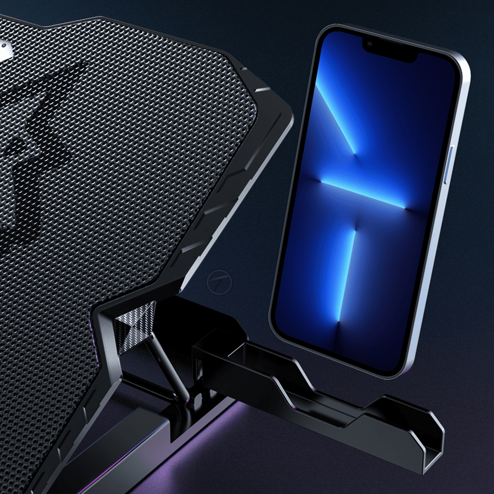 Techie 2 Fan Laptop Cooling Pad With Mobile Stand