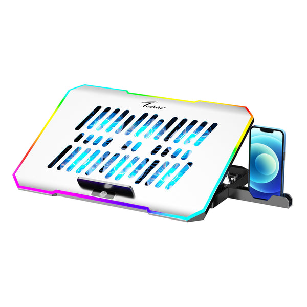 Techie Aerocool 6 Fan Laptop Cooling Pad With Touch Control RGB Lights.